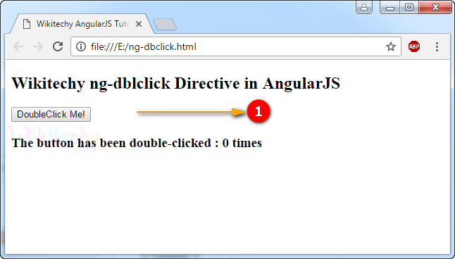 Sample Output for AngularJS ngDblclick Directive