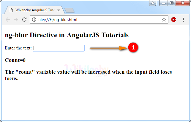 Sample Output1 for AngularJS ngblur