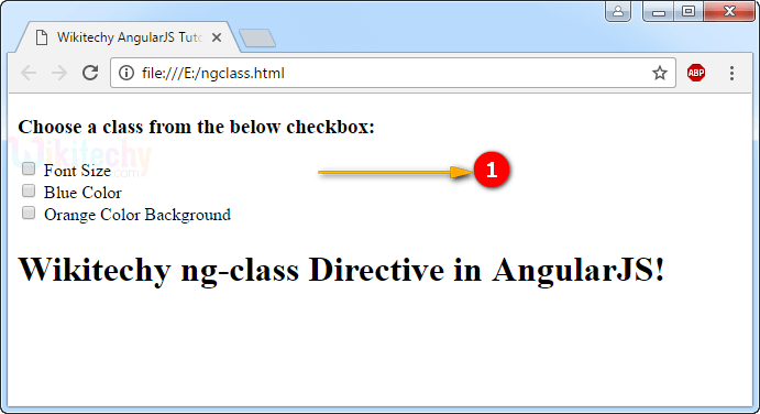 Sample Output1 for AngularJS ngclass