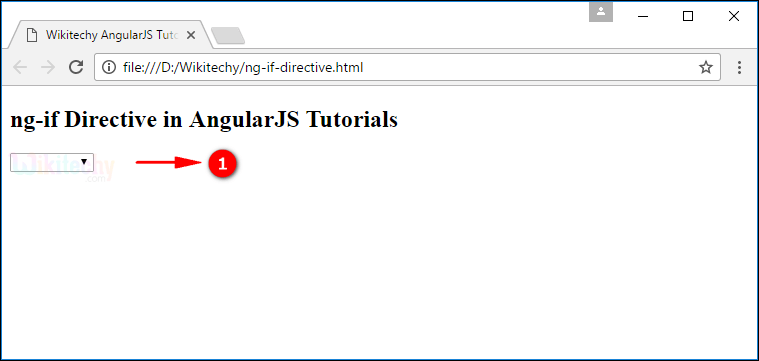 Sample Output1 for AngularJS ngif