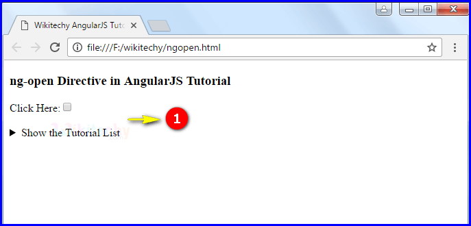 Sample Output1 for AngularJS ngopen