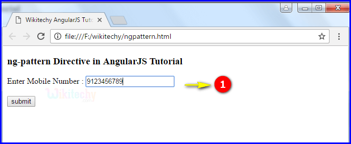 Sample Output for AngularJS ngpattern