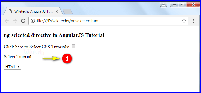 Sample Output1 for AngularJS ngselected
