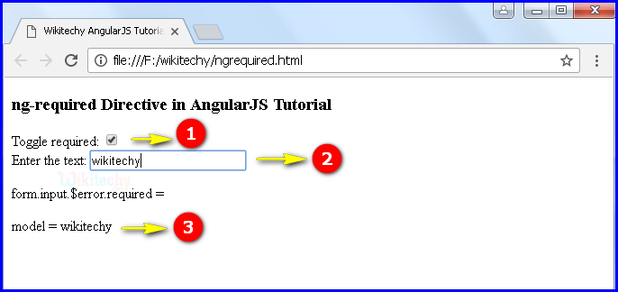Sample Output2 for AngularJS ngrequired