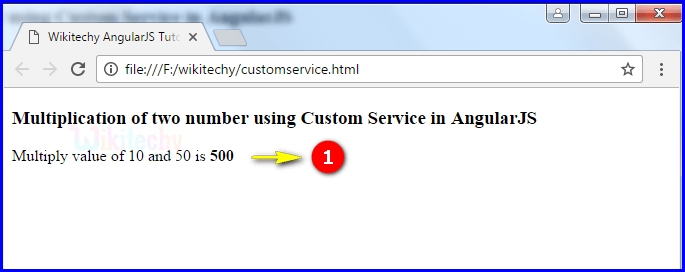 Sample Output for AngularJS Custom Services