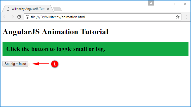 Sample Output1 for AngularJS Animation