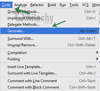  implementation of abstract class menu selection