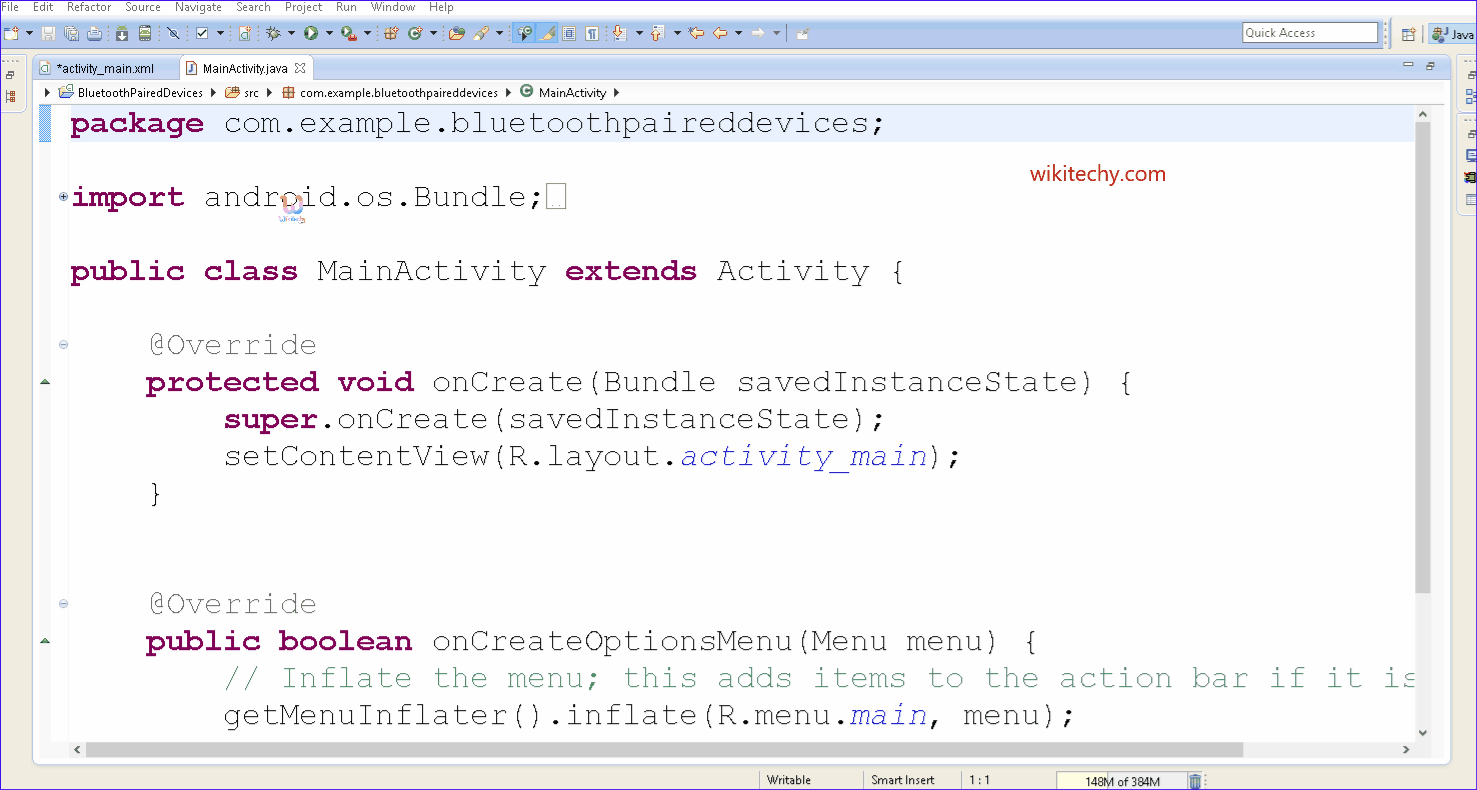 Android bluetooth list
