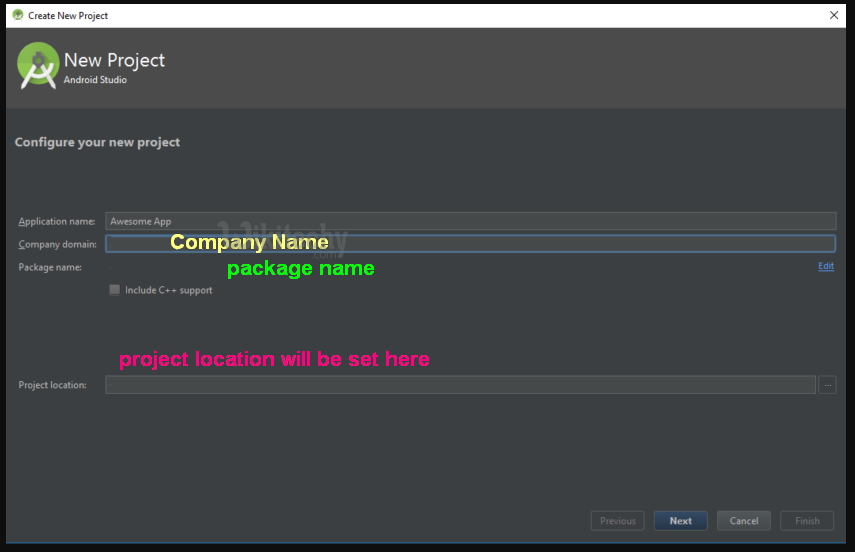  android studio new project