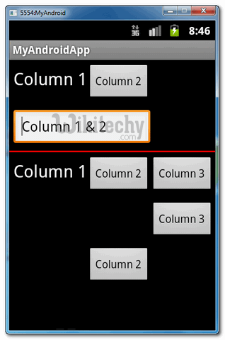  tablel layout android