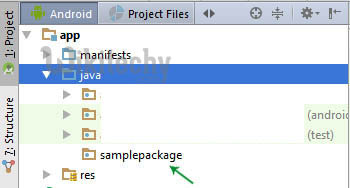  packages creation in java android studio