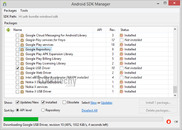 sdk manager download driver installing