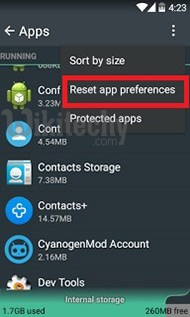  andriod reset app