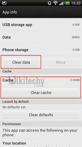  android clear data