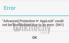 android error 941 in playstore