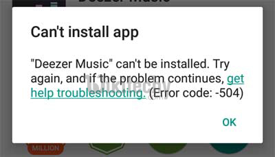  android error in playstore