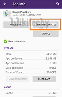 android uninstall update