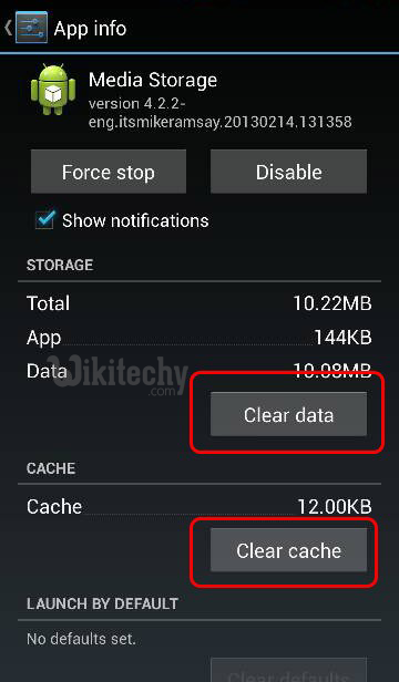  clearing cache and data of media storage