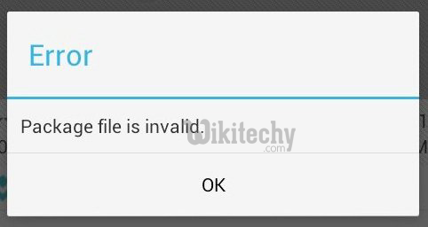  package file is invalid error