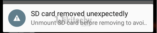 sd card removed unexpectedly error
