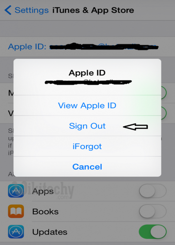  apple id sign out