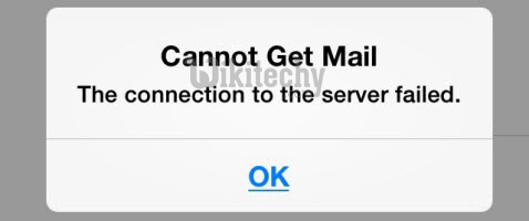 cannot get mail server failed