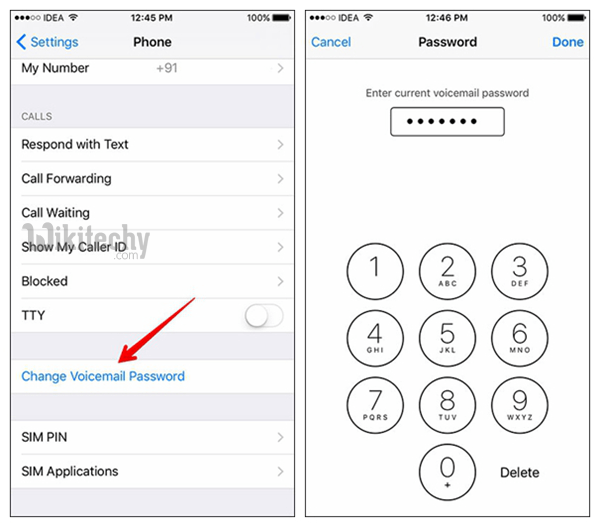  change iphone voicemail password