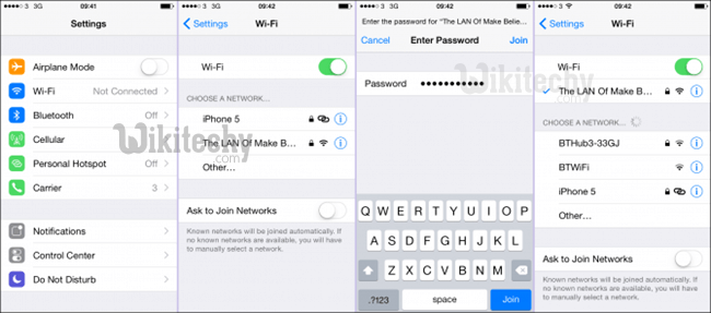 connect wifi in iphone