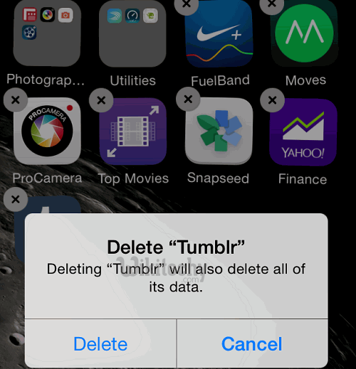  delete the app on iphone