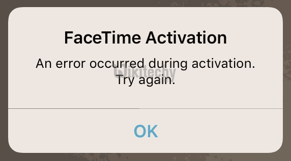 facetime activation error
