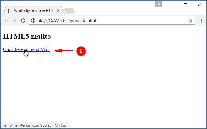Output for mailto in HTML