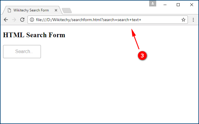 Output for Html5 Search Form