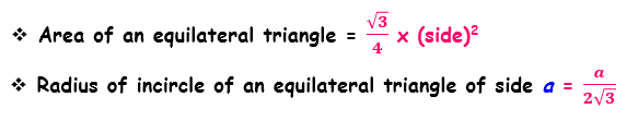 Area of an equilateral triangle