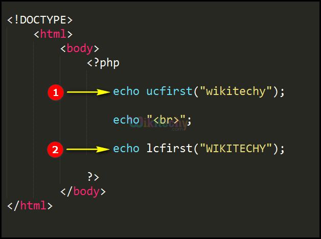 Code Explanation for ucfirst lcfirst In PHP