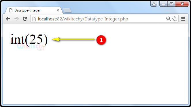 output for Datatype Integer In PHP