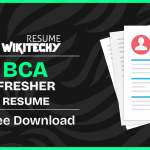 resume for bca freshers