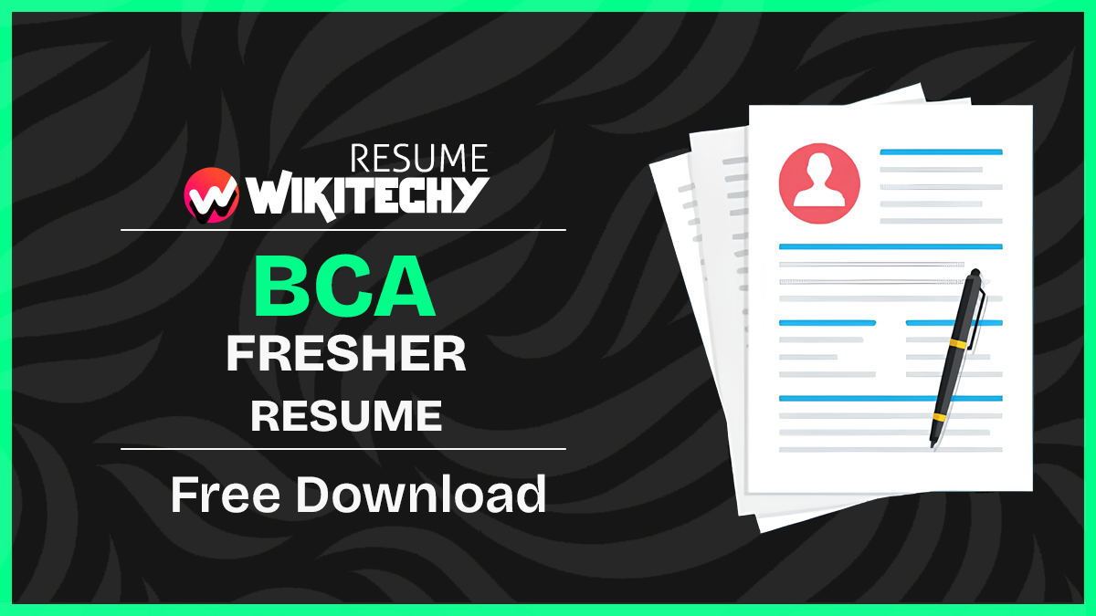 BCA Fresher Resume Sample resume for bca freshers