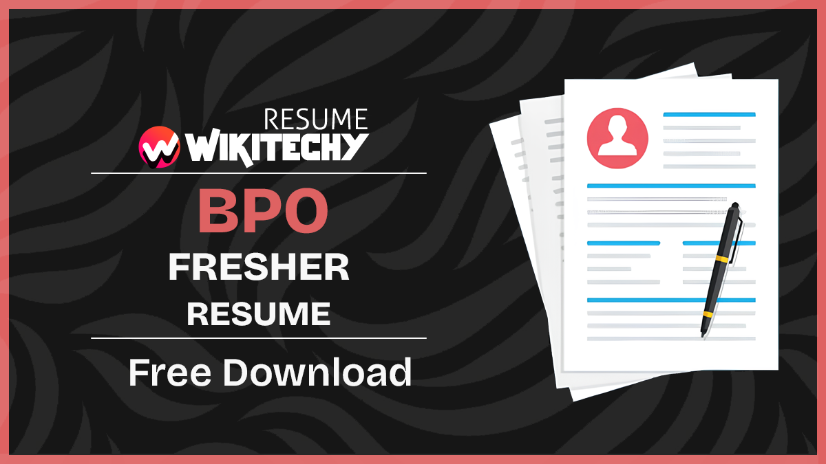 BPO Resume Samples For Freshers bpo fresher resume
