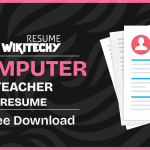 Computer Teacher Resume Format computer teacher resume