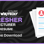 fresher lecturer resume