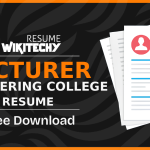 Resume For Lecturer in Engineering College