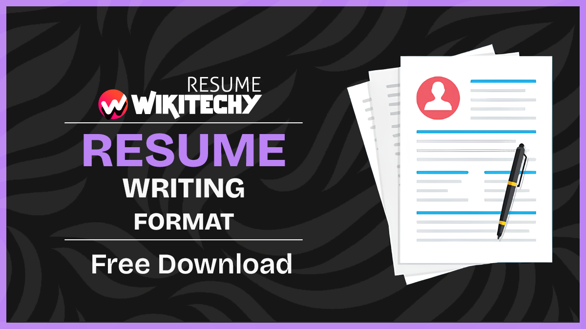 Format For Resume Writing resume writing format