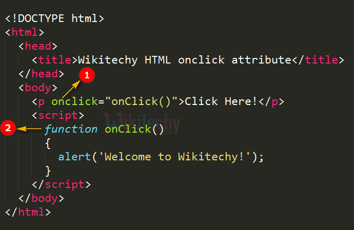 onclick  Attribute Code Explanation