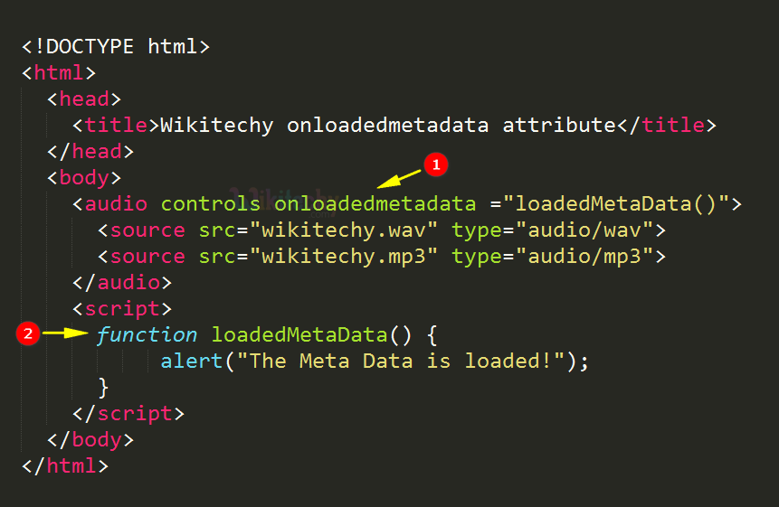 onloadedmetadata Attribute Code Explanation