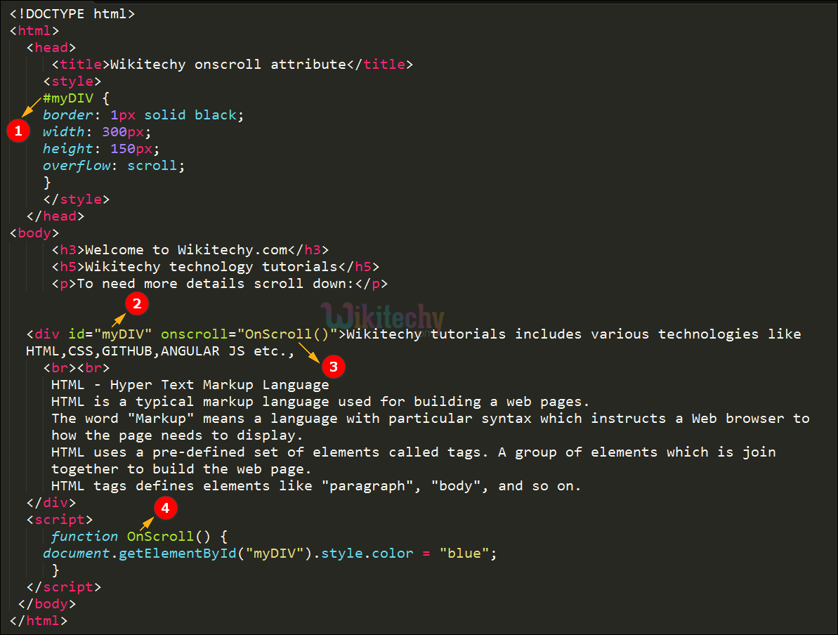 onscroll Attribute Code Explanation