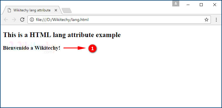 lang Attribute Output