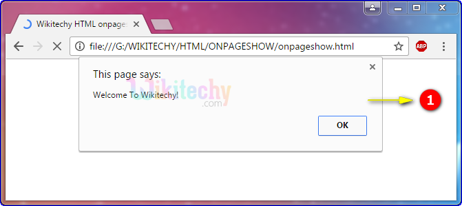 onpageshow Attribute Tag Output