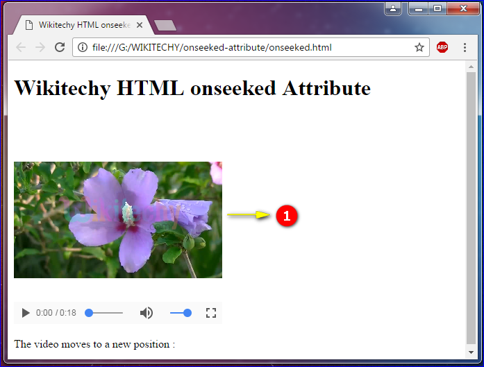 onseeked Attribute Output