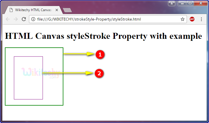 strokeStyle Property in HTML5 canvas Output