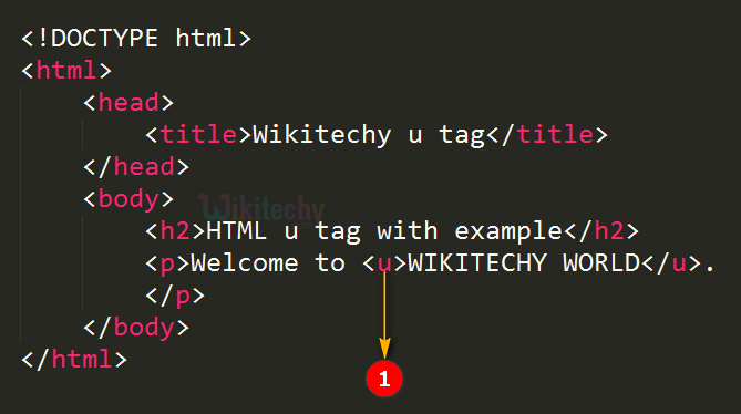 Underline <u> Tag Code Explanation